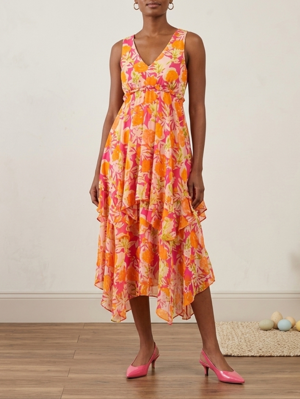 Calvin Klein Multicolor Floral Midi Dress